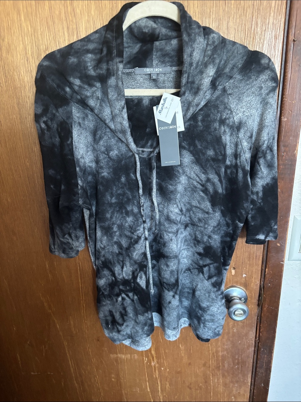 COIN 1804 Black & Gray Marbled Hoodie